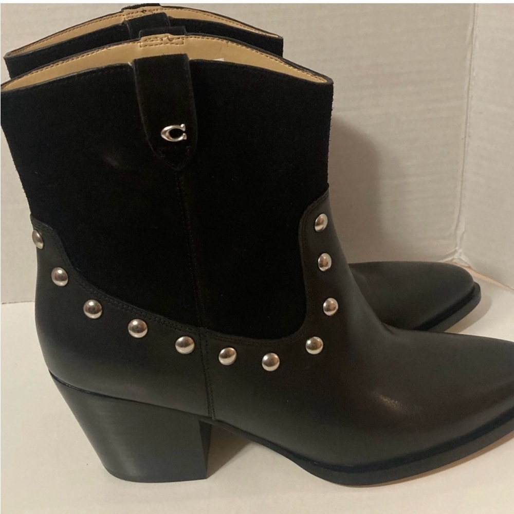 Coach Black Studded Ankle Booties